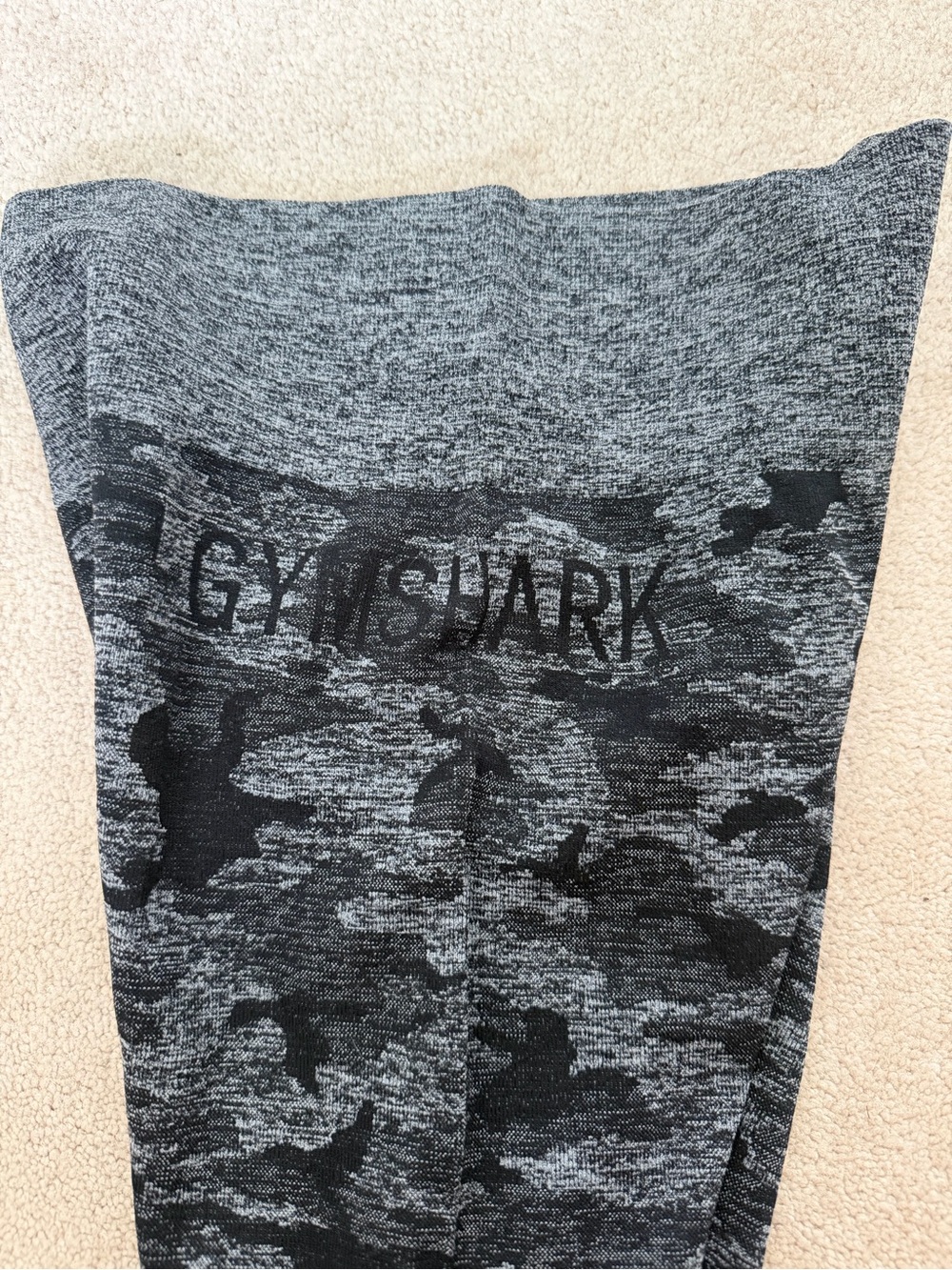 Gymshark Gray & Black Camo Seamless High-Rise Leggings - Picture 3 of 4